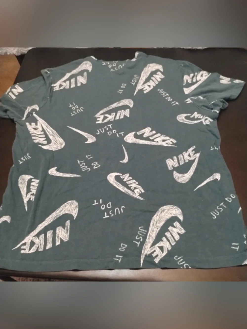 Nike Sportswear Men's Slate Blue/White All-Over Print Just Do It T-Shirt